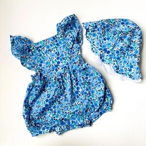 Jacadi romper and hat, size 18M